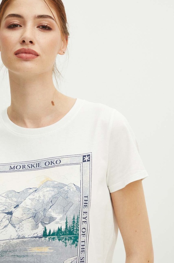 Bavlnené tričko Medicine RS24-TSDA59 béžová