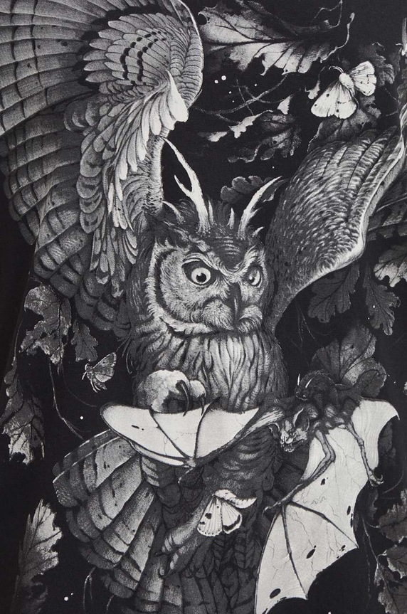 T-shirt bawełniany damski z nadrukiem Tattoo Art by Piotr Bemben kolor czarny RS24-TSDC53