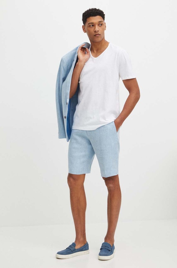 T-shirt bawełniany męski gładki kolor biały RS24-TSM094 biały RS24