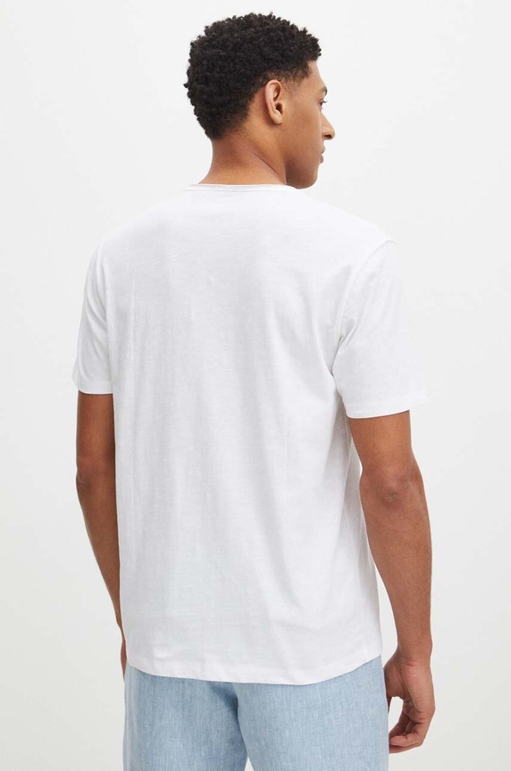 Odzież T-shirt bawełniany męski gładki kolor biały RS24-TSM094 biały
