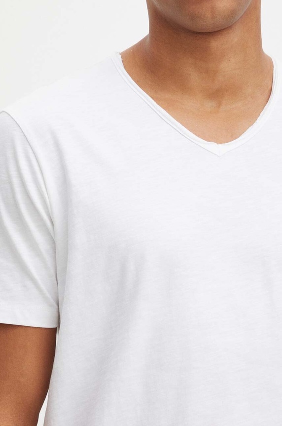 T-shirt bawełniany męski gładki kolor biały RS24-TSM094 biały