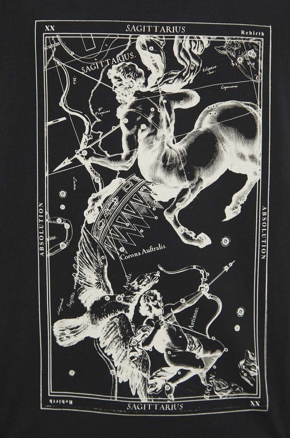 T-shirt bawełniany męski z kolekcji Zodiak - Strzelec kolor szary RS24.TSM155