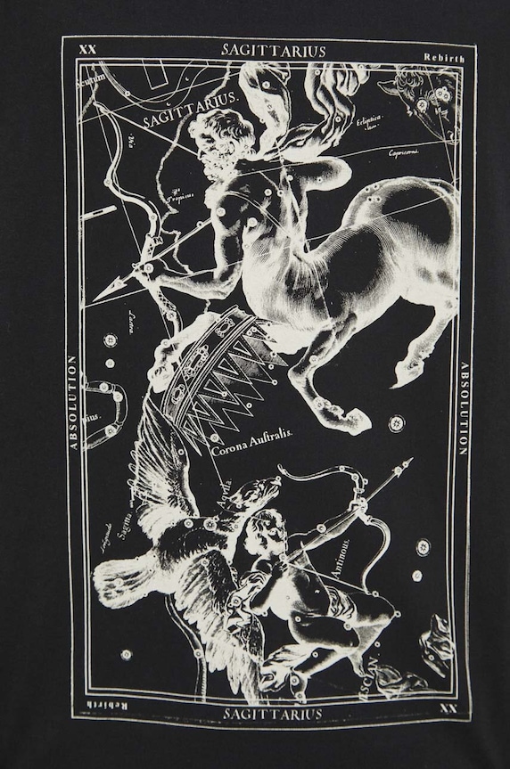 T-shirt bawełniany męski z kolekcji Zodiak - Strzelec kolor szary RS24.TSM155