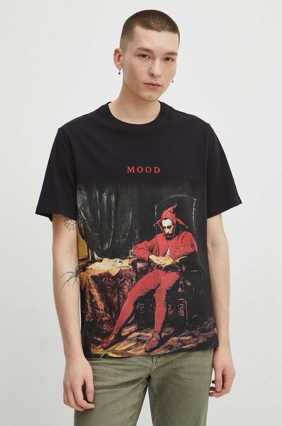 T-shirt bawełniany męski z kolekcji Eviva L'arte kolor czarny RS24.TSM260 czarny RS24