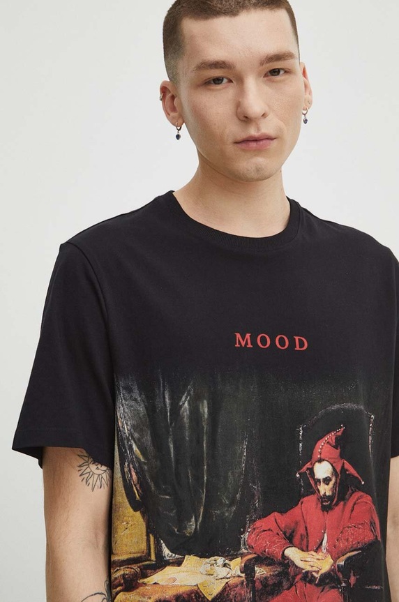 T-shirt bawełniany męski z kolekcji Eviva L'arte kolor czarny RS24.TSM260 czarny