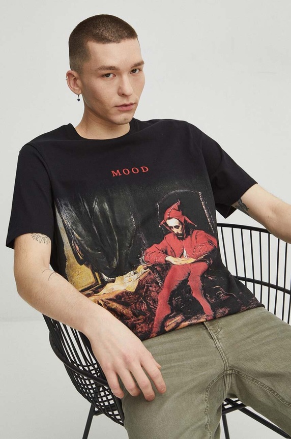 T-shirt bawełniany męski z kolekcji Eviva L'arte kolor czarny RS24.TSM260