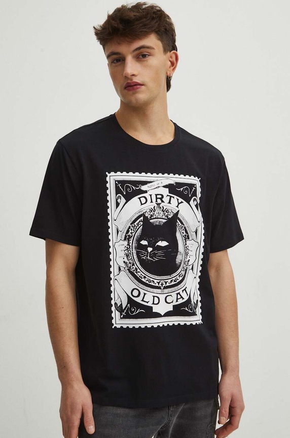 T-shirt bawełniany męski by Zuzanna Kierenkiewicz „zzzuzzzz”, Grafika Polska kolor czarny RS24-TSM456 czarny RS24
