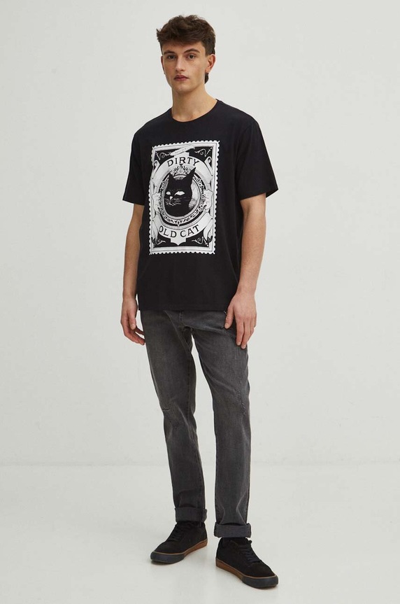 Odzież T-shirt bawełniany męski by Zuzanna Kierenkiewicz „zzzuzzzz”, Grafika Polska kolor czarny RS24-TSM456 czarny