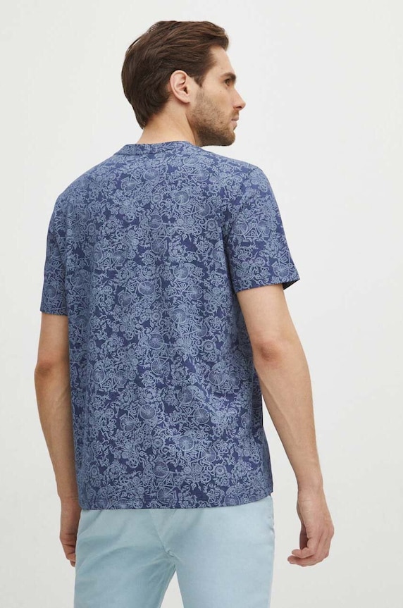 Odzież T-shirt bawełniany męski kolor granatowy RS24-TSM620 granatowy