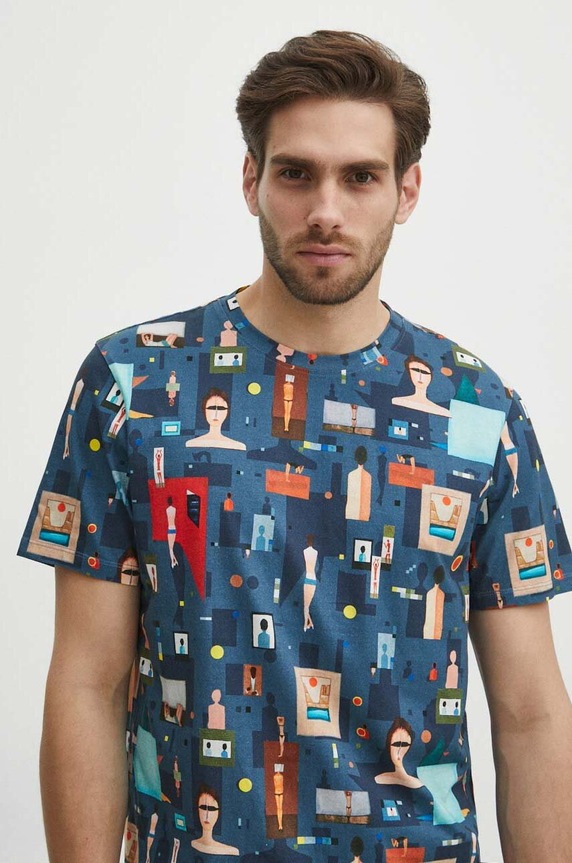 T-shirt bawełniany męski z kolekcji Jerzy Nowosielski x Medicine kolor multicolor RS24-TSM682 multicolor RS24