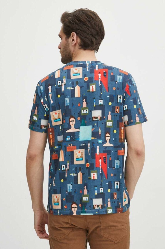 T-shirt bawełniany męski z kolekcji Jerzy Nowosielski x Medicine kolor multicolor multicolor RS24-TSM682