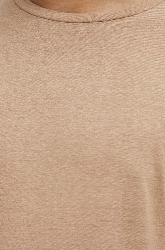 Plátěné tričko pánské jednobarevné béžová barva RS24.TSM714 béžová