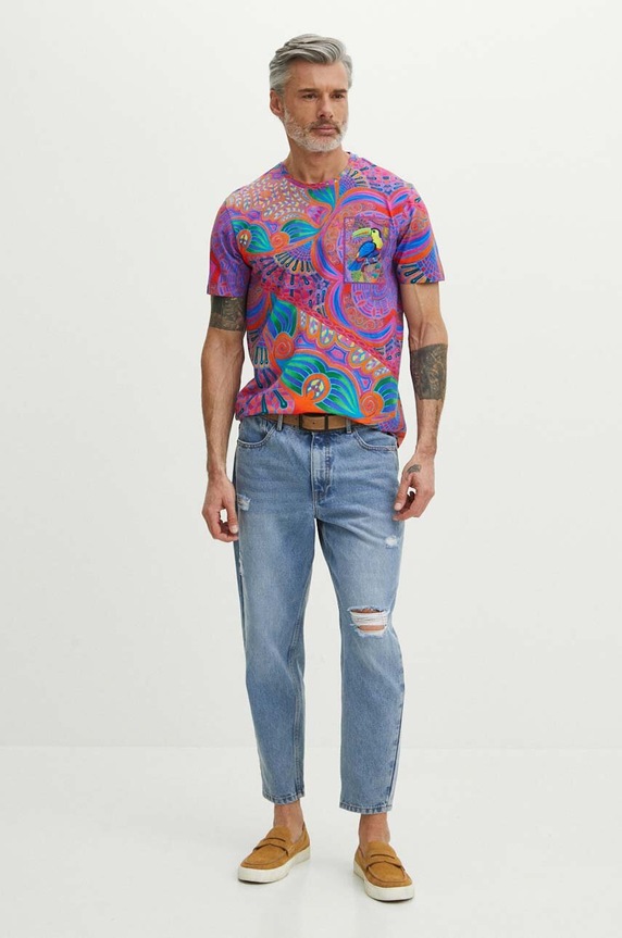 Odzież T-shirt męski z kolekcji Jane Tattersfield x Medicine kolor multicolor RS24.TSM858 multicolor