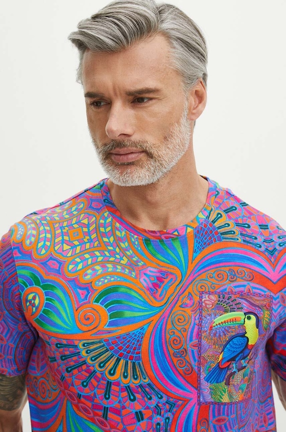 T-shirt męski z kolekcji Jane Tattersfield x Medicine kolor multicolor RS24.TSM858 multicolor