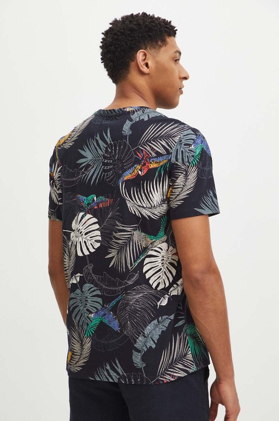 Odzież T-shirt bawełniany męski kolor czarny RS24-TSM930 czarny