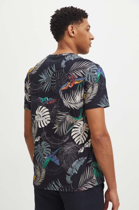 Odzież T-shirt bawełniany męski kolor czarny RS24-TSM930 czarny