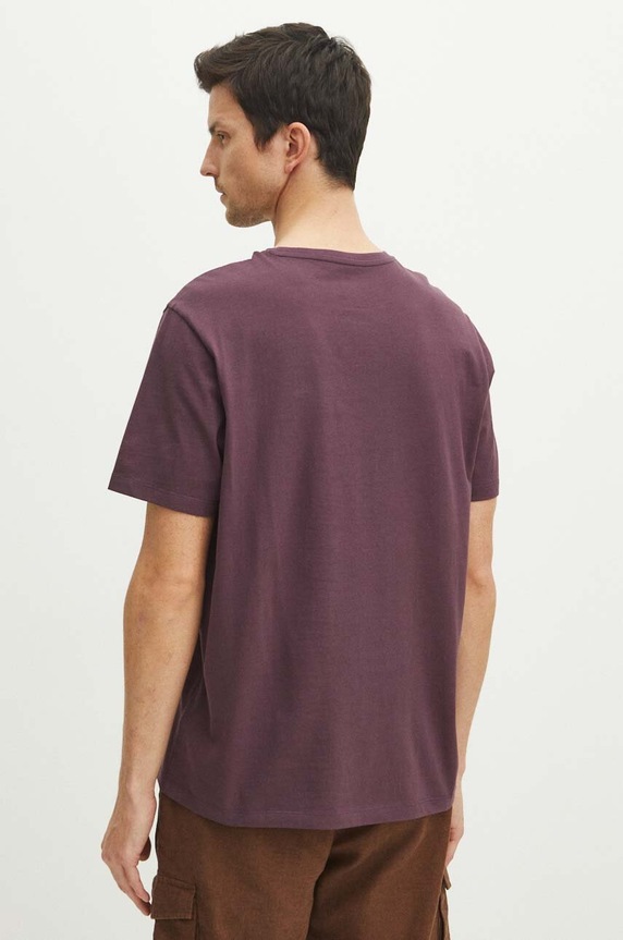 Odzież T-shirt bawełniany męski z kieszonką kolor fioletowy RS24-TSMA10 fioletowy