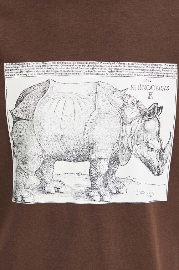 T-shirt bawełniany męski kolor brązowy RS24.TSMA12 brązowy