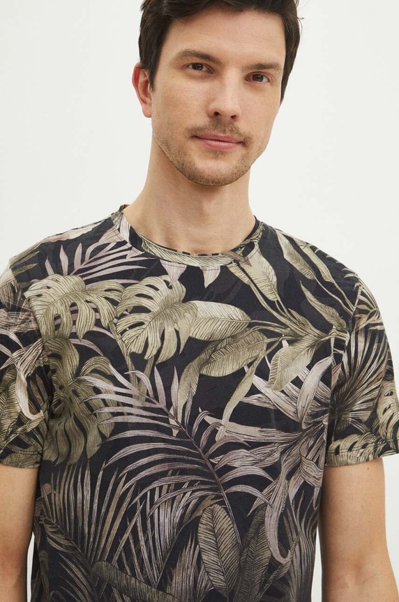 T-shirt bawełniany męski kolor czarny czarny RS24.TSMA24