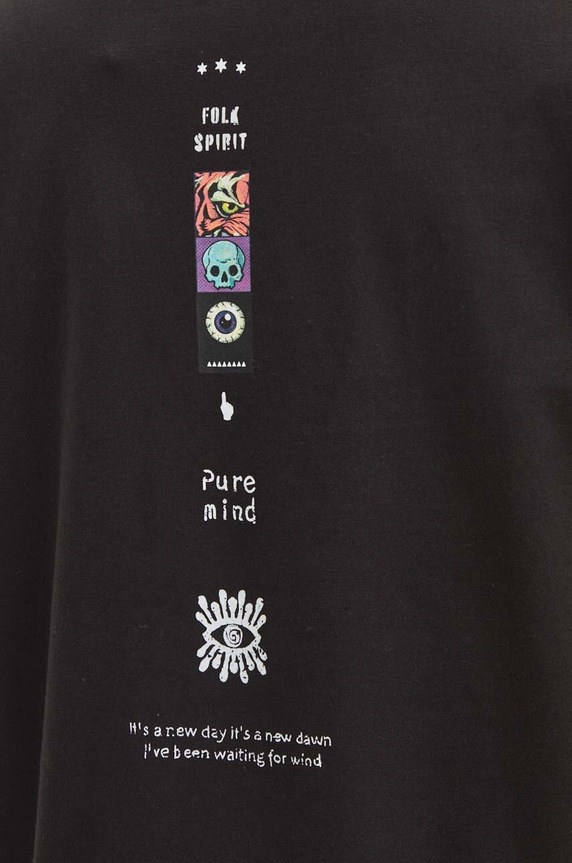 T-shirt bawełniany męski kolor czarny RS24.TSMB18 czarny