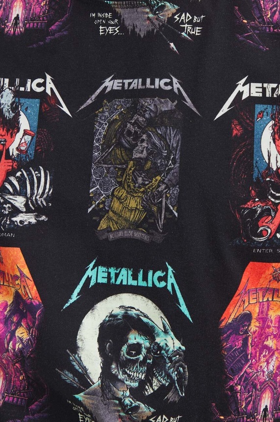 T-shirt bawełniany męski Metallica kolor czarny RS24-TSMB56