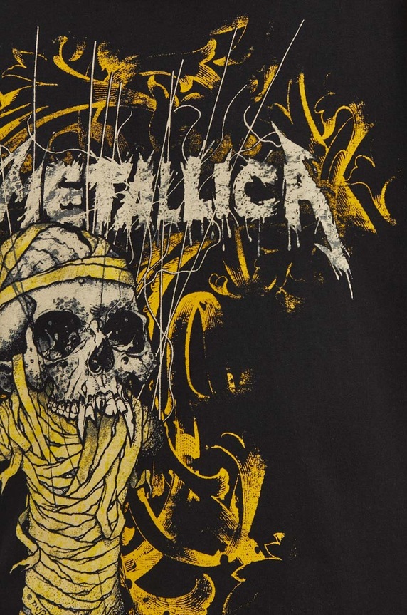 Bavlnené tričko pánske s potlačou Metallica čierna farba RS24.TSMB60