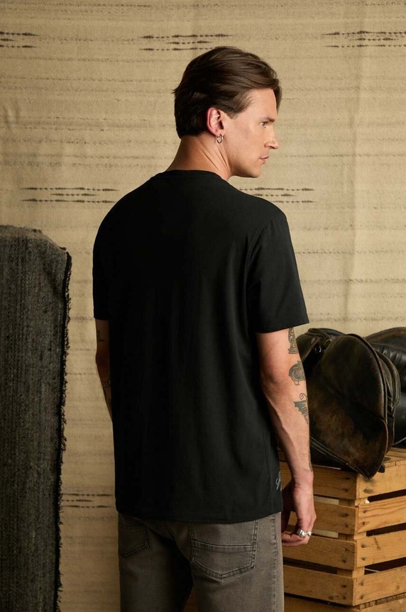 Bavlnené tričko pánske s potlačou Tattoo Art čierna farba čierna RS24.TSMC54