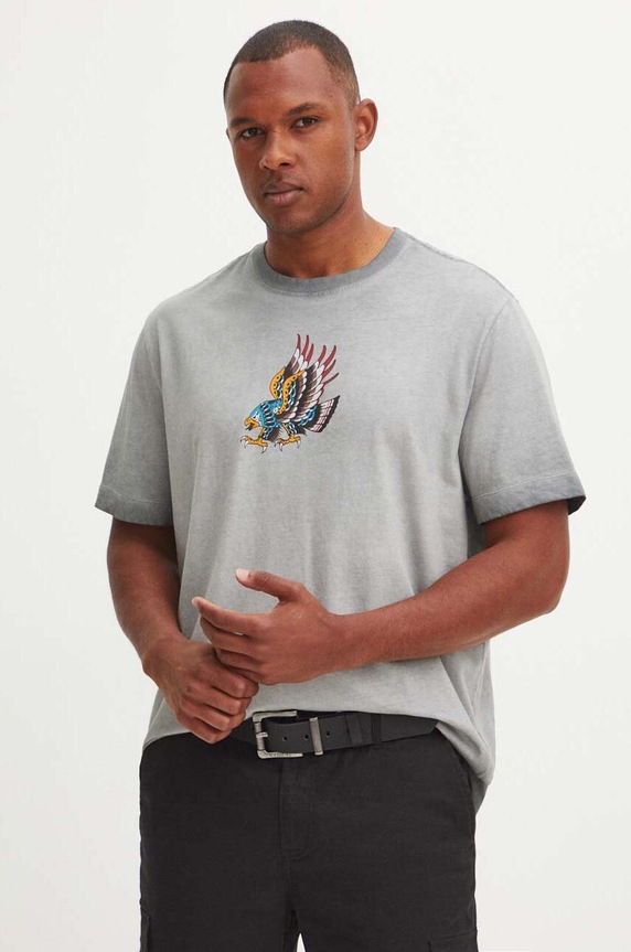 T-shirt bawełniany męski z nadrukiem Tattoo Art by Rafał Czerkas - Rafsmiler kolor szary RS24-TSMC57 szary RS24