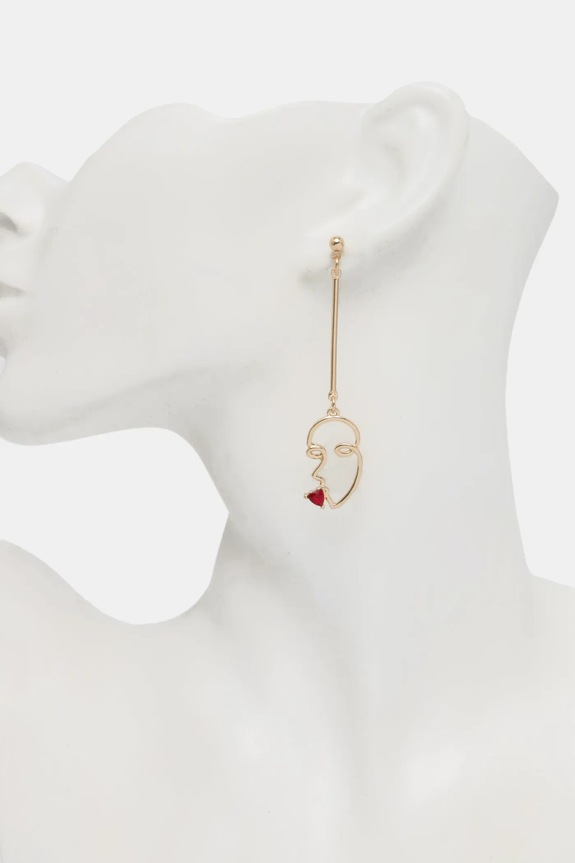 Doplnky Náušnice dámske s ozdobnými príveskami zlatá farba RS25-AUD300 zlatá