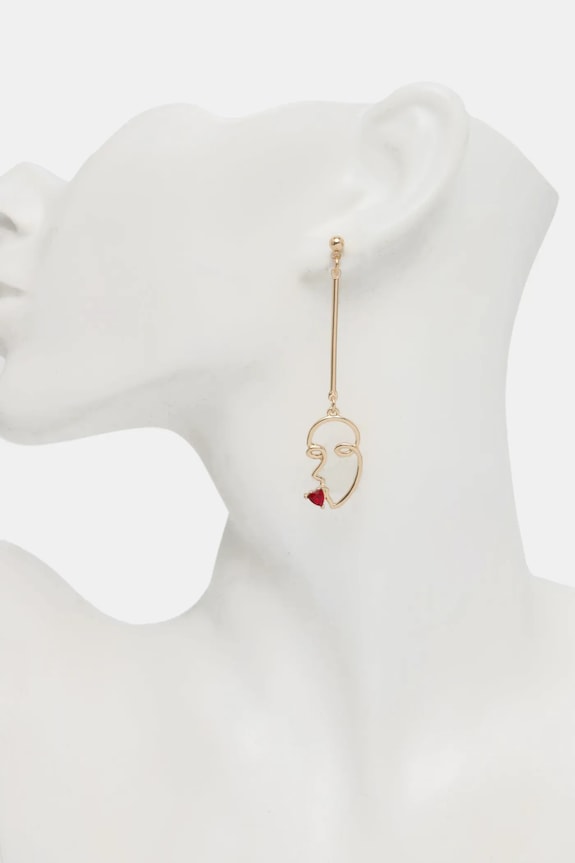 Doplnky Náušnice dámske s ozdobnými príveskami zlatá farba RS25-AUD300 zlatá