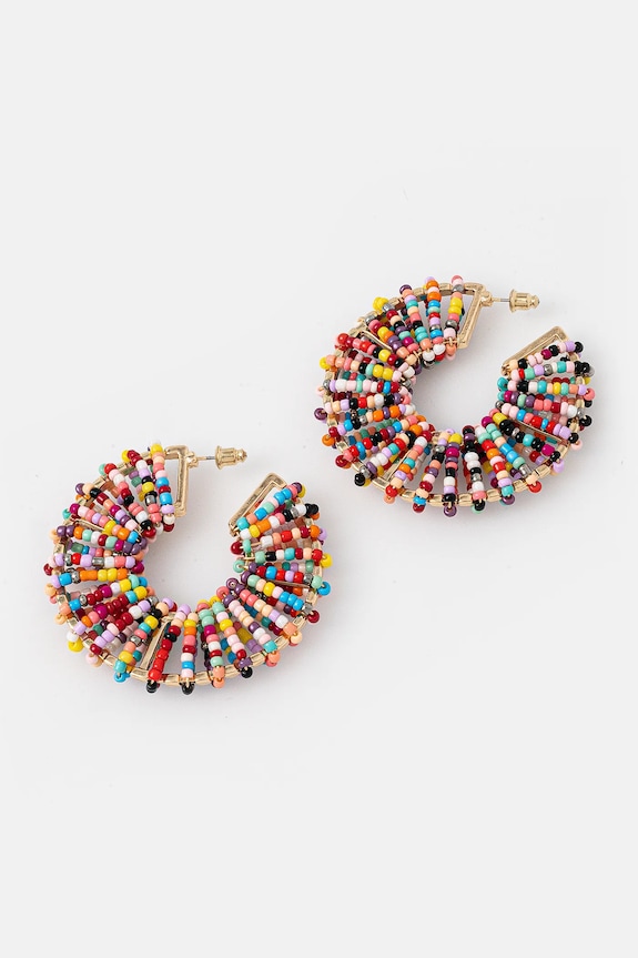 Kolczyki damskie z koralikami kolor multicolor multicolor RS25.AUD901