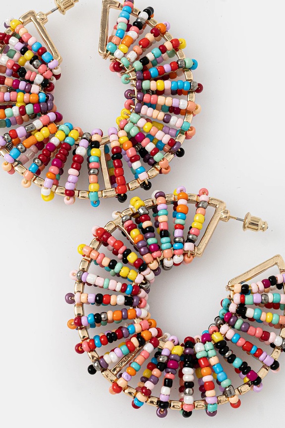 Kolczyki damskie z koralikami kolor multicolor RS25.AUD901 multicolor RS25