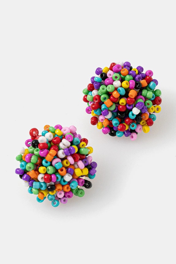 Kolczyki damskie z ozdobnymi koralikami kolor multicolor multicolor RS25.AUD906