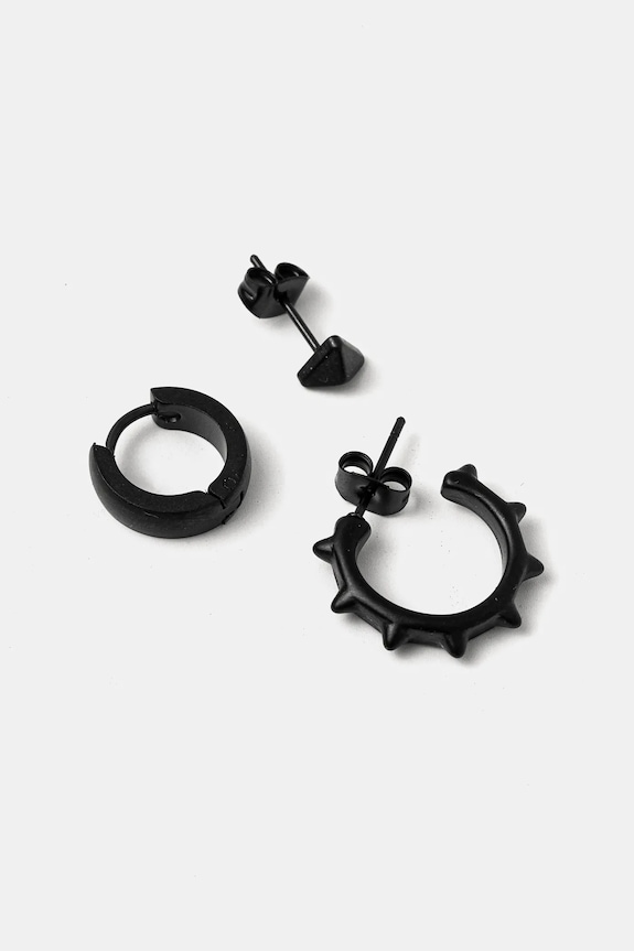 Medicine fülbevaló 3 pár hármas csomagolás fekete RS25-AUM500