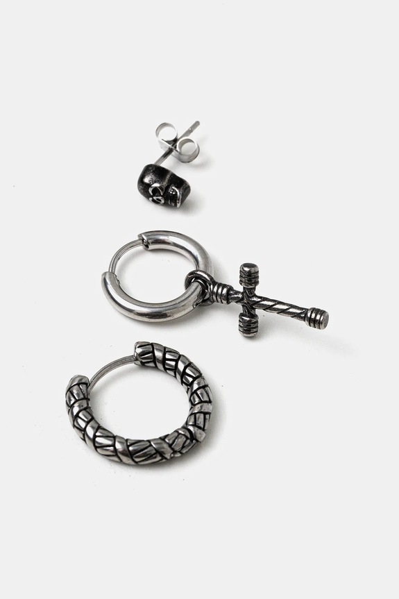 Naušnice Medicine 3-pack 3-pack srebrna RS25-AUM501