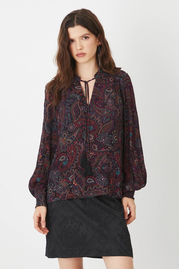 Bluzka damska oversize wzorzysta kolor multicolor RS25-BDD101 multicolor RS25