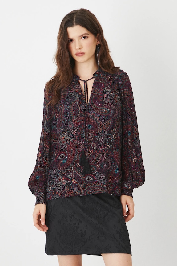 Bluzka damska oversize wzorzysta kolor multicolor RS25-BDD101 multicolor RS25