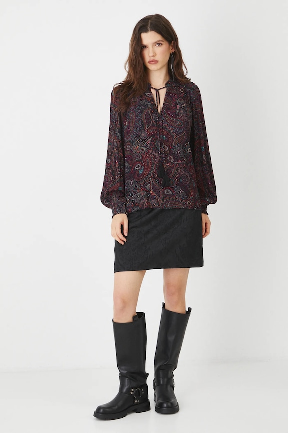 Bluzka damska oversize wzorzysta kolor multicolor multicolor RS25-BDD101