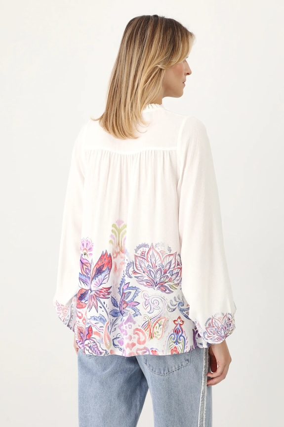 Oblečení Halenka dámská oversize, ze žakárové tkaniny béžová barva RS25-BDD501 béžová