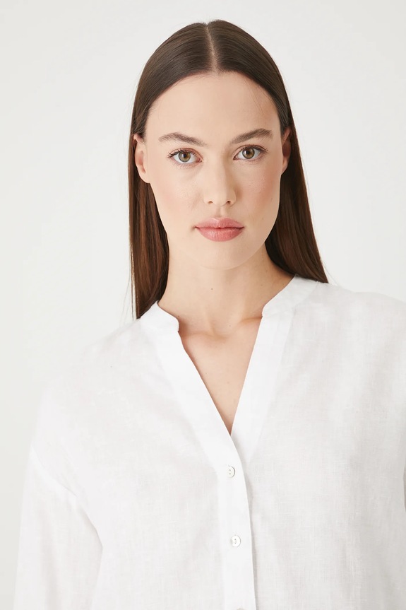 Lanena bluza Medicine bijela RS25-BDD706