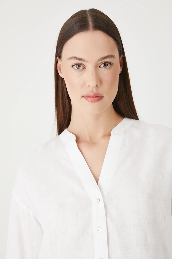 Lanena bluza Medicine bijela RS25-BDD706