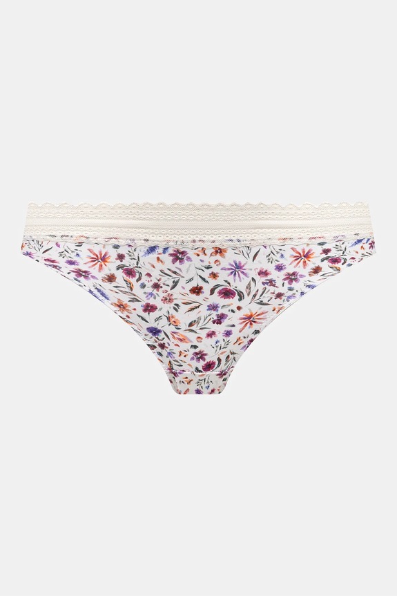 Figi bawełniane damskie briefs z elastanem w kwiaty (3-pack) kolor multicolor multicolor RS25.BID303