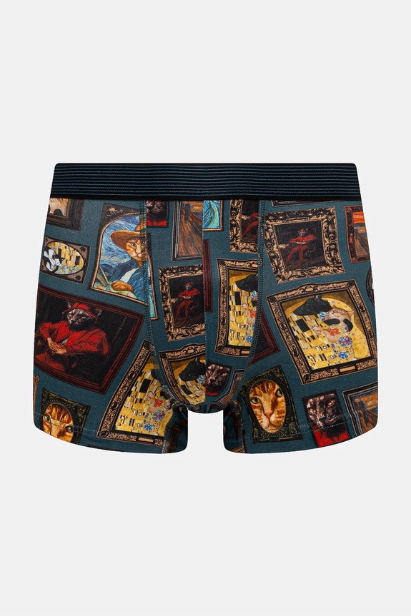 Bavlnené boxerky pánske s elastanom z kolekcie pre milovníkov mačiek (2-pack) viac farieb RS25-BIM350 viacfarebná RS25