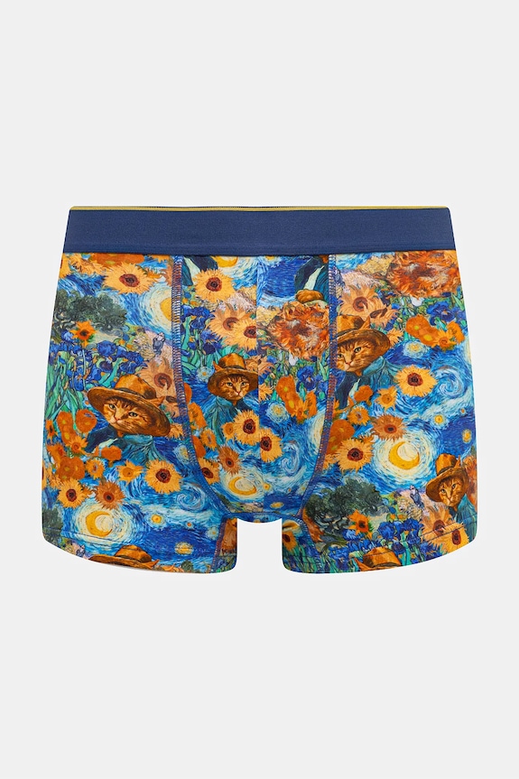 Oblečenie Bavlnené boxerky pánske s elastanom z kolekcie pre milovníkov mačiek (2-pack) viac farieb RS25-BIM350 viacfarebná