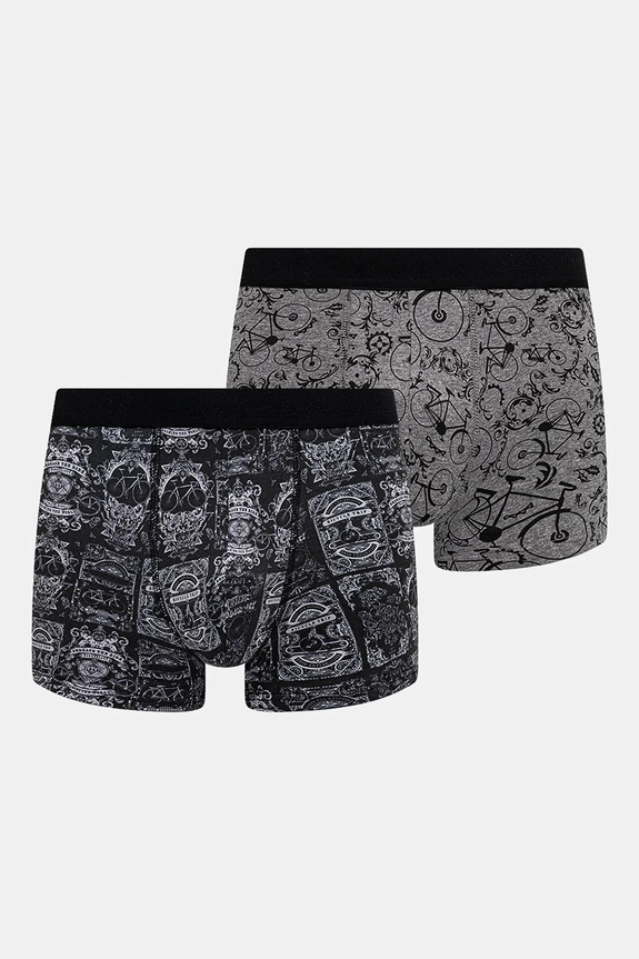 Bavlnené boxerky pánske vzorované s elastanom (2-pack) viac farieb pletenina viacfarebná RS25-BIM507