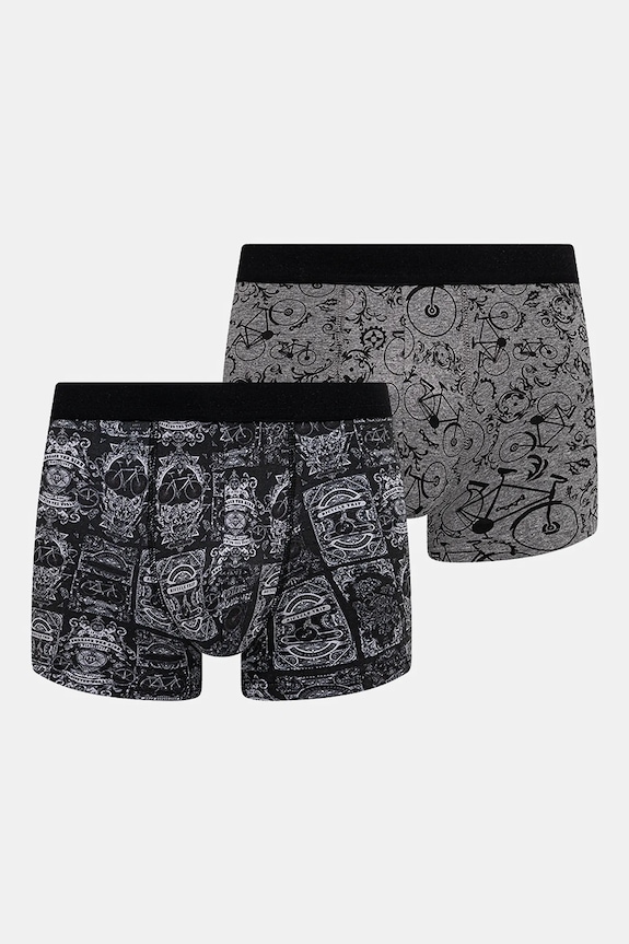 Bavlnené boxerky pánske vzorované s elastanom (2-pack) viac farieb pletenina viacfarebná RS25-BIM507