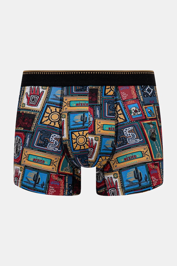Odzież Bokserki bawełniane męskie z elastanem wzorzyste (2-pack) kolor multicolor RS25-BIM703 multicolor
