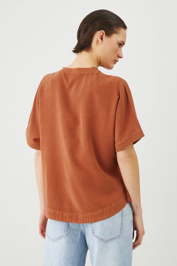 Oblečenie Blúzka z lyocellu hnedá farba RS25-BKD070 hnedá