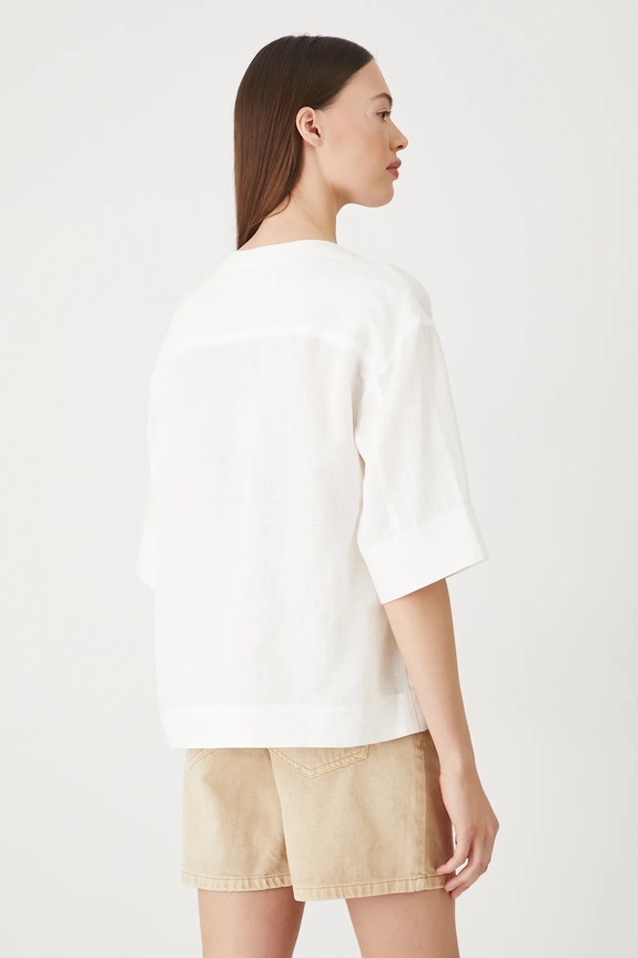 Abbigliamento Medicine maglietta di lino RS25-BKD901 bianco