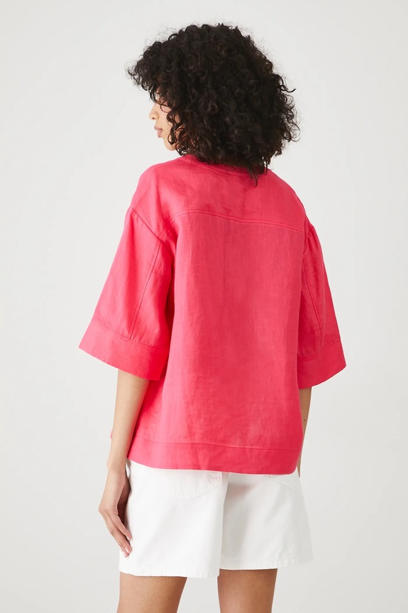 Oblečenie Ľanová blúzka hladké oranžová farba RS25-BKD901 oranžová